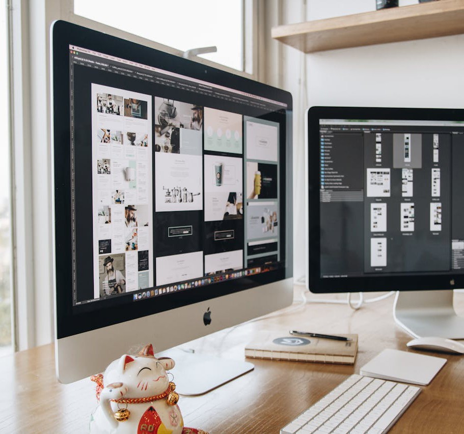 Creative team working on visual projects